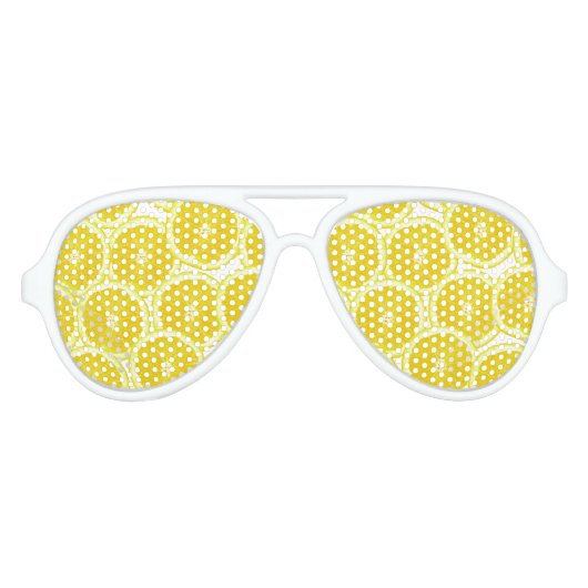 Zomer Citrus Citroen Slices Aviator Zonnebril (Voorkant)