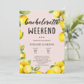 Zomer citrus citroen vrijgezellenweekend kaart (Staand voorkant)