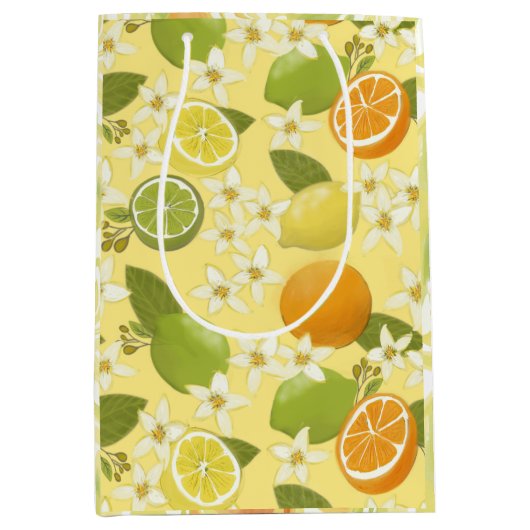Zomer Citrus en Bloesems Gift Bag Medium Cadeauzakje (Voorkant)