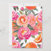 Zomer Citrus Kleurrijke Bloemen Bruids Brunch Kaart (Achterkant)