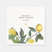 Zomer Citrus Lemon Groen Vrijgezellenfeest Servet (Voorkant)