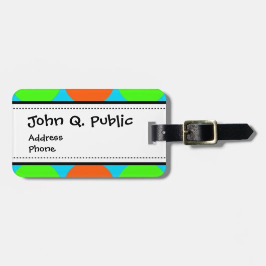 Zomer Citrus Lime Groen Oranje Geel Turquoise Cirk Bagagelabel (Voorkant horizontaal)