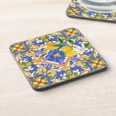 Zomer, citrus, Siciliaans, Mediterrane stijl, citr Bier Onderzetter (Linkerzijde)