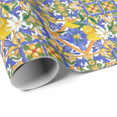 Zomer, citrus, Siciliaans, Mediterrane stijl, citr Cadeaupapier (Rol Hoek)