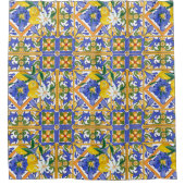 Zomer, citrus, Siciliaans, Mediterrane stijl, citr Douchegordijn (Voorkant)