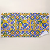 Zomer, citrus, Siciliaans, Mediterrane stijl, citr Strandlaken (Voorkant)