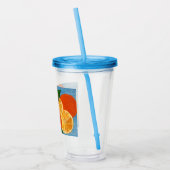Zomer Citrus Sinaasappel Artistic Tumbler Acryl Drinkbeker (Links)