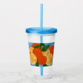 Zomer Citrus Sinaasappel Artistic Tumbler Acryl Drinkbeker (Voorkant)