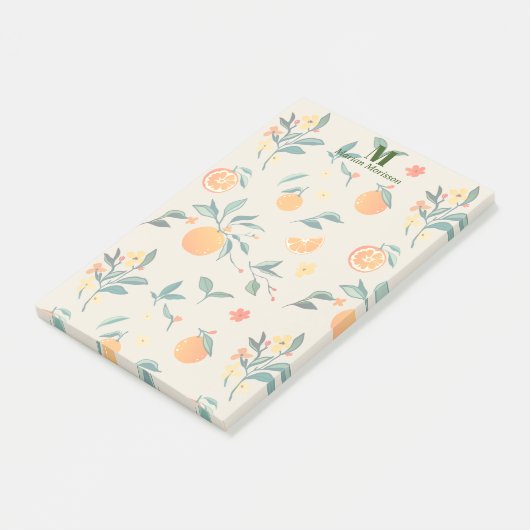 Zomer Citrus Sinaasappels & Bloesems Post-it® Notes (Schuin)