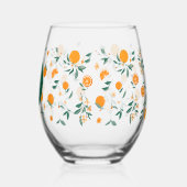 Zomer Citrus Sinaasappels & Foliage Monogram Wijnglas Zonder Voet (Links)
