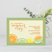 Zomer Citrus uitnodiging (Staand voorkant)