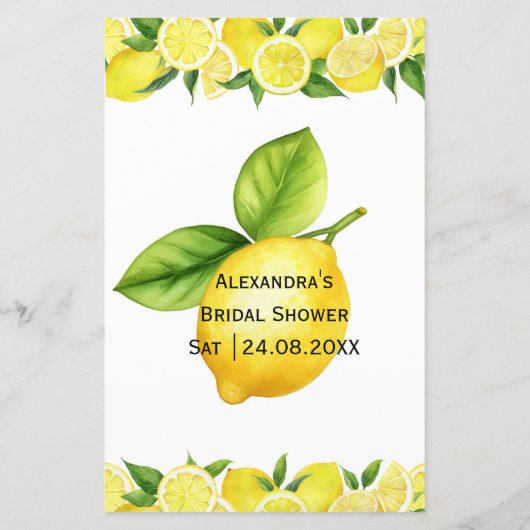 Zomer Citrus Vrijgezellenfeest Bingo Party Game (Achterkant)