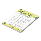 Zomer Citrus Vrijgezellenfeest Bingo Party Game Notitieblok (Linkerzijde)