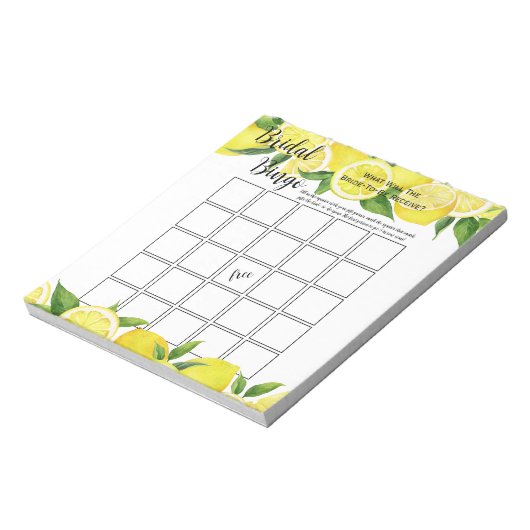 Zomer Citrus Vrijgezellenfeest Bingo Party Game Notitieblok (Linkerzijde)
