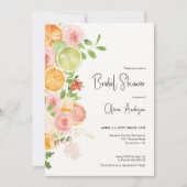 Zomer Citrus Vrijgezellenfeest Brunch Invitation Kaart (Voorkant)