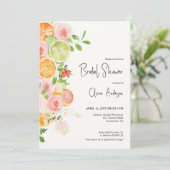 Zomer Citrus Vrijgezellenfeest Brunch Invitation Kaart (Staand voorkant)