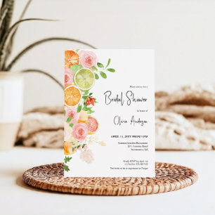 Zomer Citrus Vrijgezellenfeest Brunch Invitation Kaart