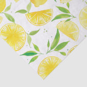 Zomer Citrus Watercolor Citroen Patroon Tissuepapier (Detail)