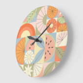 Zomer Citrus Watermeloen: Abstracte Geometrische P Grote Klok (Hoek)