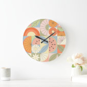 Zomer Citrus Watermeloen: Abstracte Geometrische P Grote Klok (Huis)
