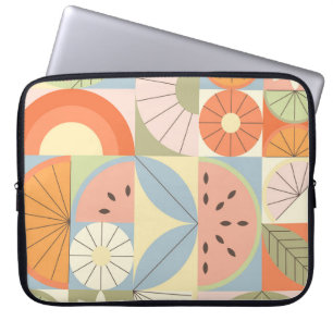 Zomer Citrus Watermeloen: Abstracte Geometrische P Laptop Sleeve