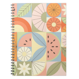 Zomer Citrus Watermeloen: Abstracte Geometrische P Notitieboek