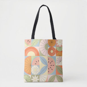 Zomer Citrus Watermeloen: Abstracte Geometrische P Tote Bag