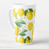 Zomer, citrusvruchten, griesachtige mediterrane st latte mok (Linkerhoek)