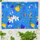 Zomer, citrusvruchten, Siciliaanse stijl, citroenv Theedoek (Gevouwen)