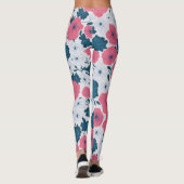 Zomer Classic Eenvoudige Bloemen LuLaRoe Roze Wit Leggings (Achterkant)