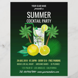 Zomer Cocktail Club/Bedrijfsfeest voeg foto toe Flyer