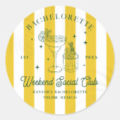 Zomer Cocktail Club | Meisjesuitje Ronde Sticker (Voorkant)