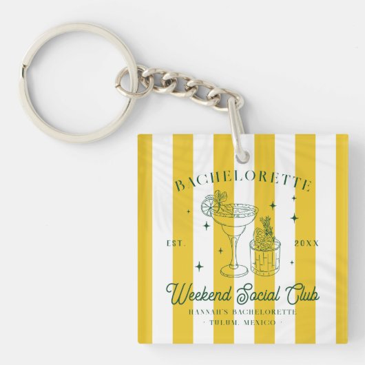 Zomer Cocktail Club | Meisjesuitje Sleutelhanger (voorkant)