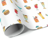Zomer Cocktail Drinken Patroon Cadeaupapier (Rol Hoek)