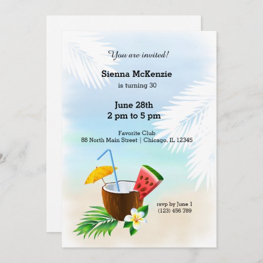 Zomer Cocktail Kaart (Voorkant / Achterkant)