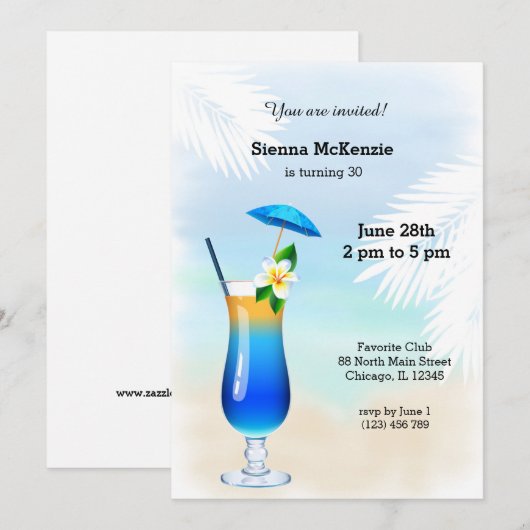 Zomer Cocktail Kaart (Voorkant / Achterkant)