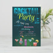 Zomer, Cocktail, Verjaardagsfeestje zwembad Kaart (Staand voorkant)