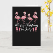 Zomer Cocktail Vrolijk Kerstfeest in juli Flamingo Kaart (Gele Bloem)