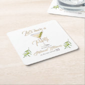 Zomer Cocktail Vrouw 50ste Verjaardagsfeest Kartonnen Onderzetters (Schuin)