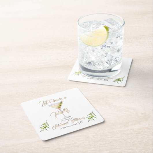 Zomer Cocktail Vrouwen 50ste Verjaardag Party Kartonnen Onderzetters (Insitu)