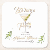 Zomer Cocktail Vrouwen 50ste Verjaardag Party Kartonnen Onderzetters (Voorkant)