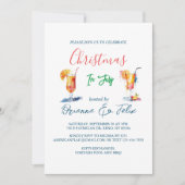 Zomer cocktails in Kerstmis in juli Kaart (Voorkant)