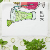 Zomer Cocktails op maat monogram keukenhanddoek (Gevouwen)