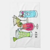 Zomer Cocktails op maat monogram keukenhanddoek (Verticaal)