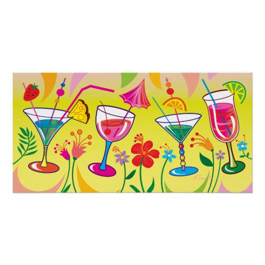 Zomer cocktails perfect poster (Voorkant)