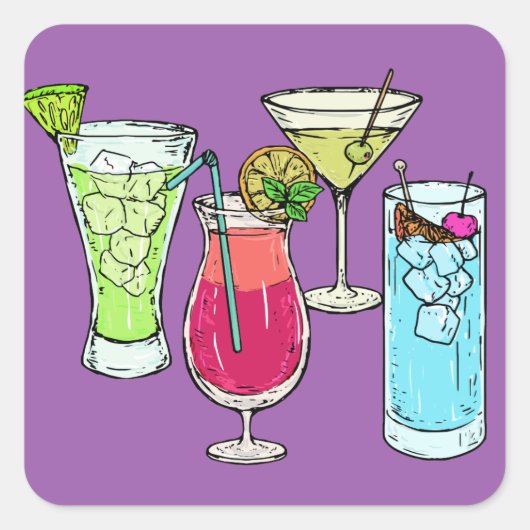 Zomer Cocktails stickers (Voorkant)