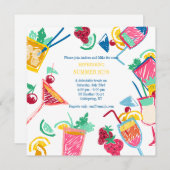 Zomer Cocktails uitnodiging (Voorkant / Achterkant)