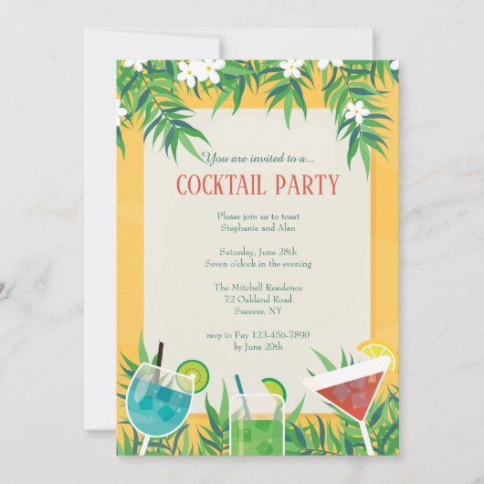 Zomer Cocktails uitnodiging (Voorkant)