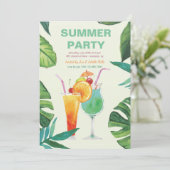 Zomer Cocktails uitnodiging (Staand voorkant)