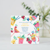 Zomer Cocktails uitnodiging (Staand voorkant)